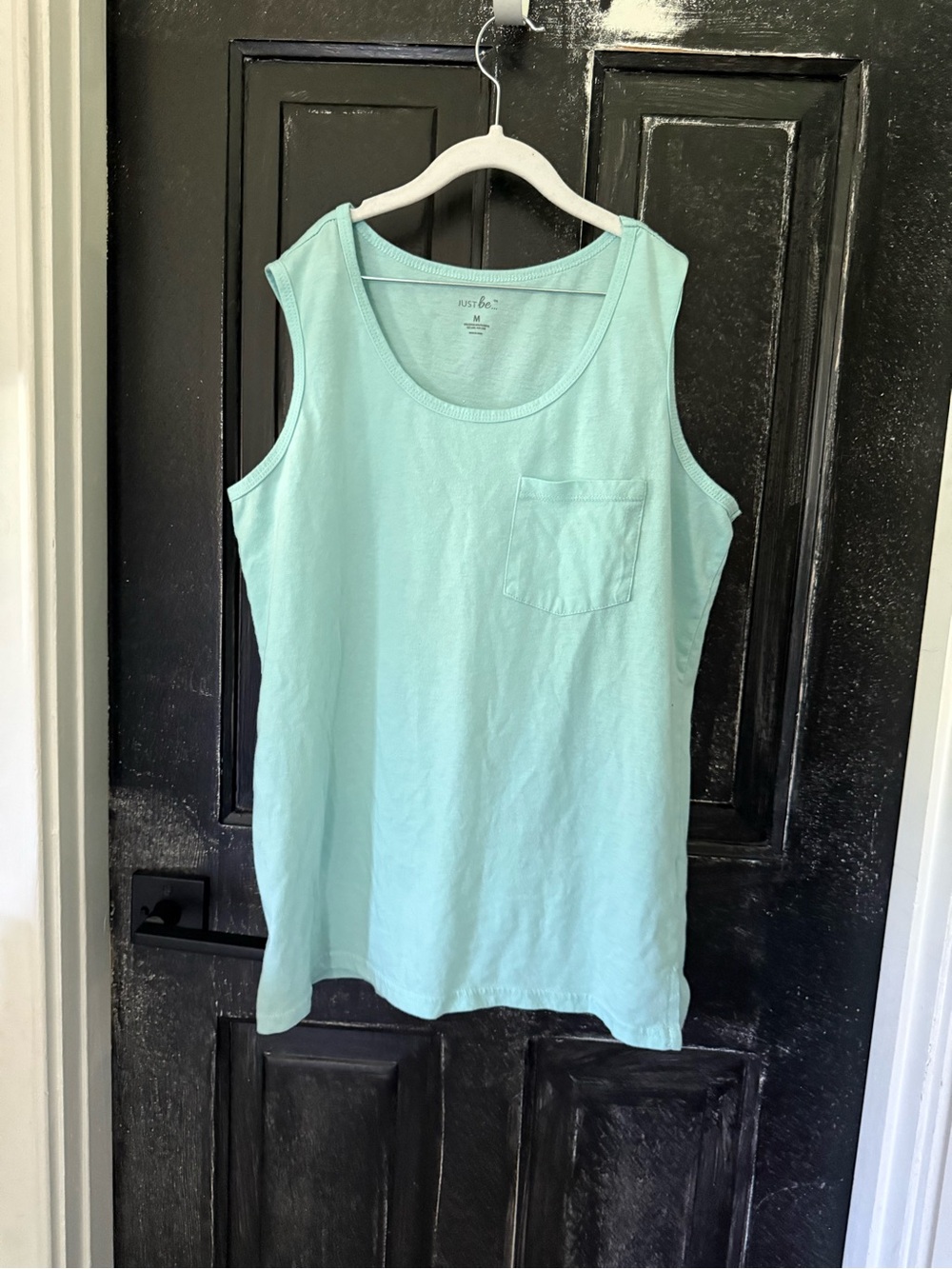 just be Mint Scoop Neck Tank Top with Pocket
